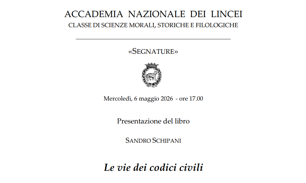 Presentazione del libro: "Le vie dei codici civili"